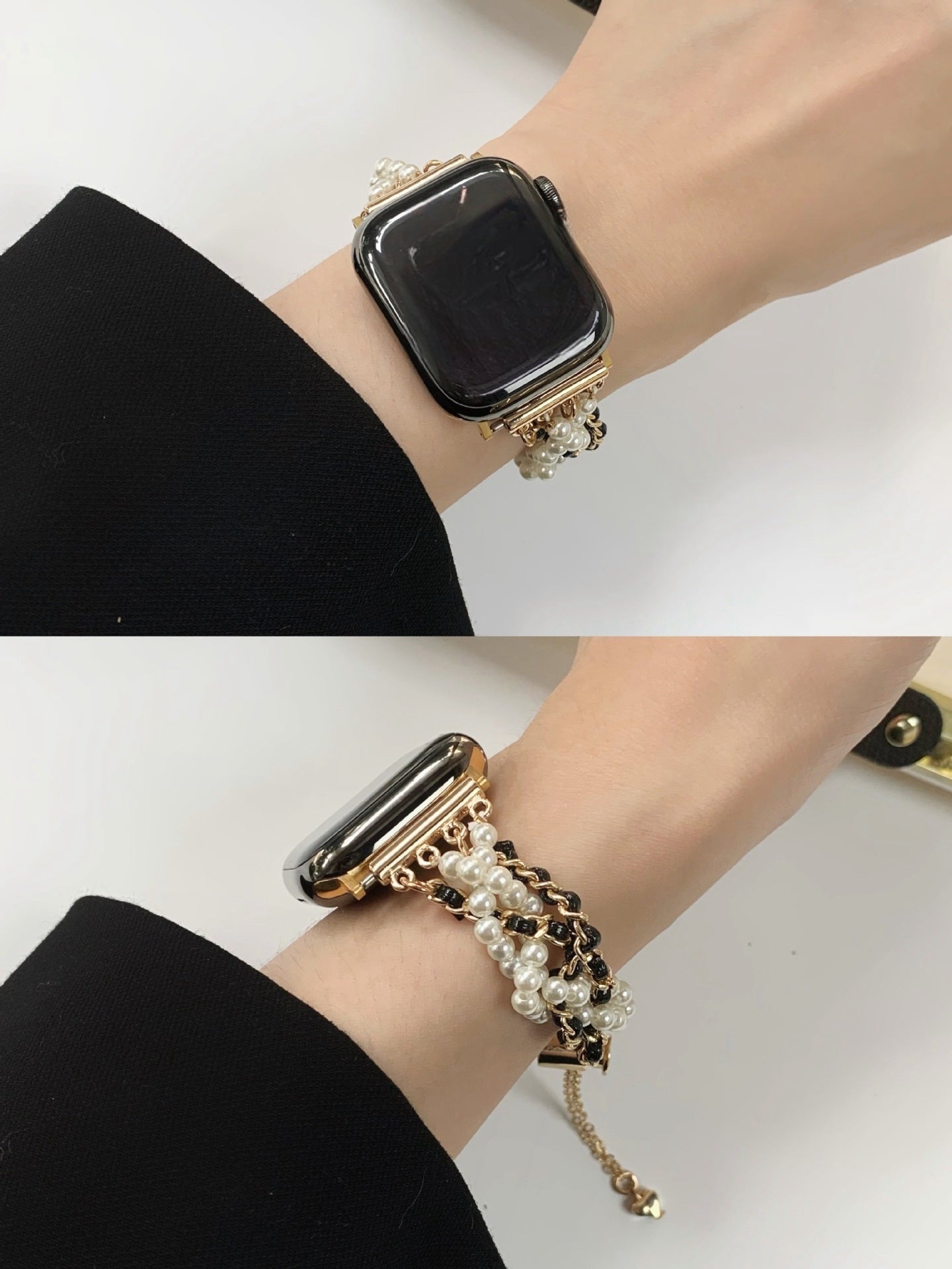 Chaîne de perles en tissu cuir de style classique et décontracté à la mode