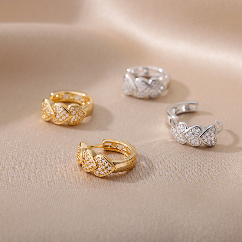 C- Shaped Earclip Earrings Female Temperament Earrings Ins Style Heart-shaped Earrings
