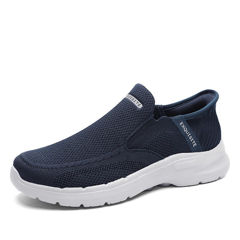 Mocassins Lofter à enfiler de grande taille pour hommes, chaussures décontractées respirantes en maille tissée à la mouche