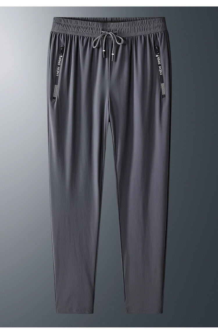Ice Silk Trousers Men's High Elastic Breathability Leisure Sports Quick-drying