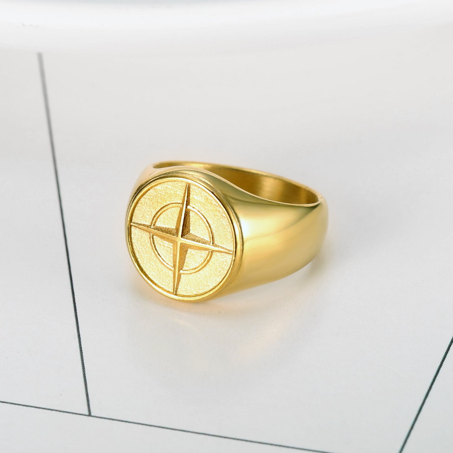 Compass Nautical Boat Anchor Shape Ring