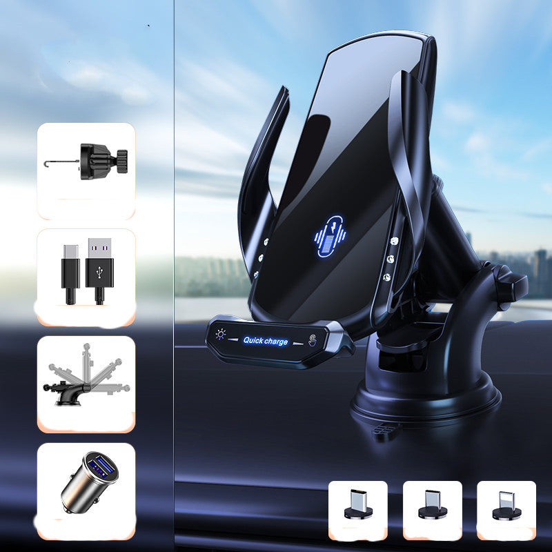 Cargador inalámbrico para coche, soporte para teléfono móvil, sensor automático