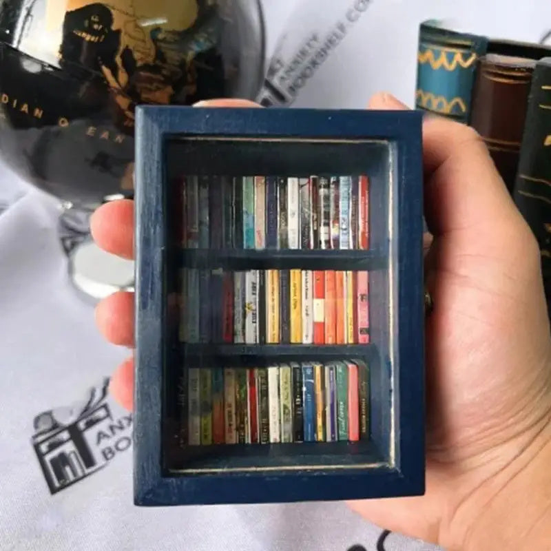 Secouez l'anxiété Bibliothèque Mini Anti-Anxiété Bibliothèque Ornement Pour Décor De Bureau Anti-Stress Bibliothèque En Bois Cadeau D'anniversaire