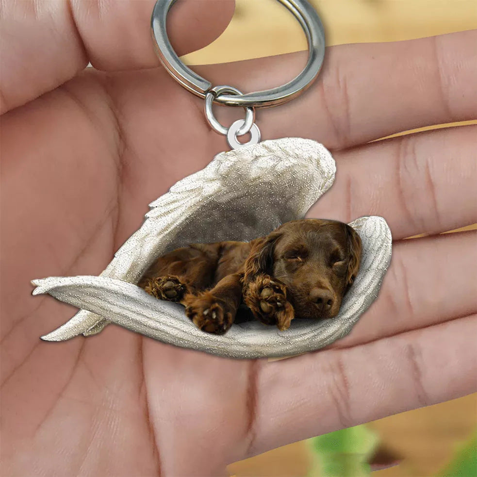 New Unique Dogs And Cats Sleeping Angel Pendant Car Key Ring