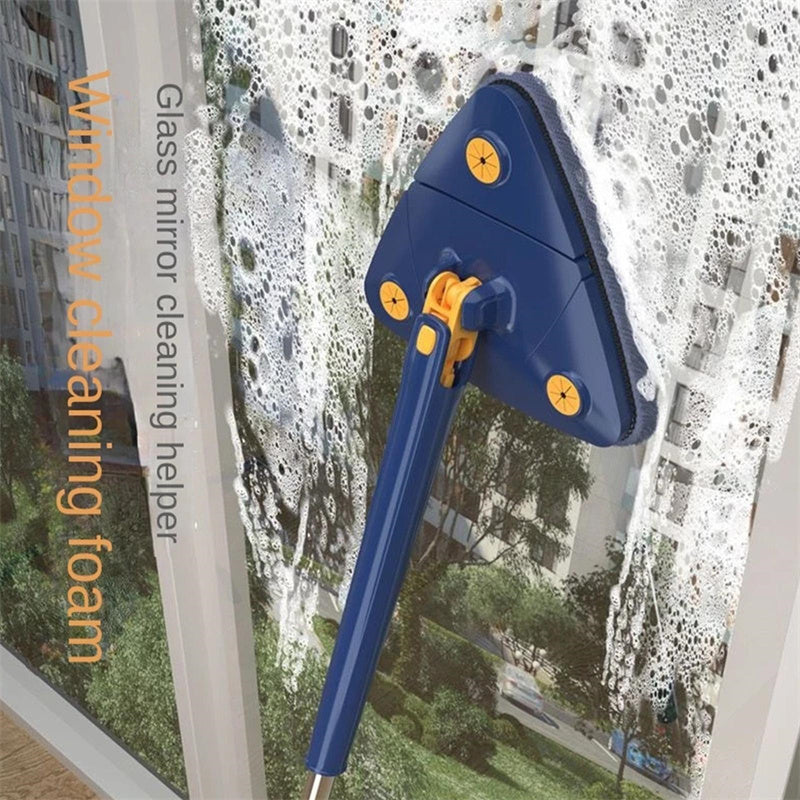 Vadrouille triangulaire extensible à 360 degrés, vadrouille de nettoyage réglable et rotative à 360 Cm pour baignoire, carrelage, sol, mur, vadrouille de nettoyage en profondeur