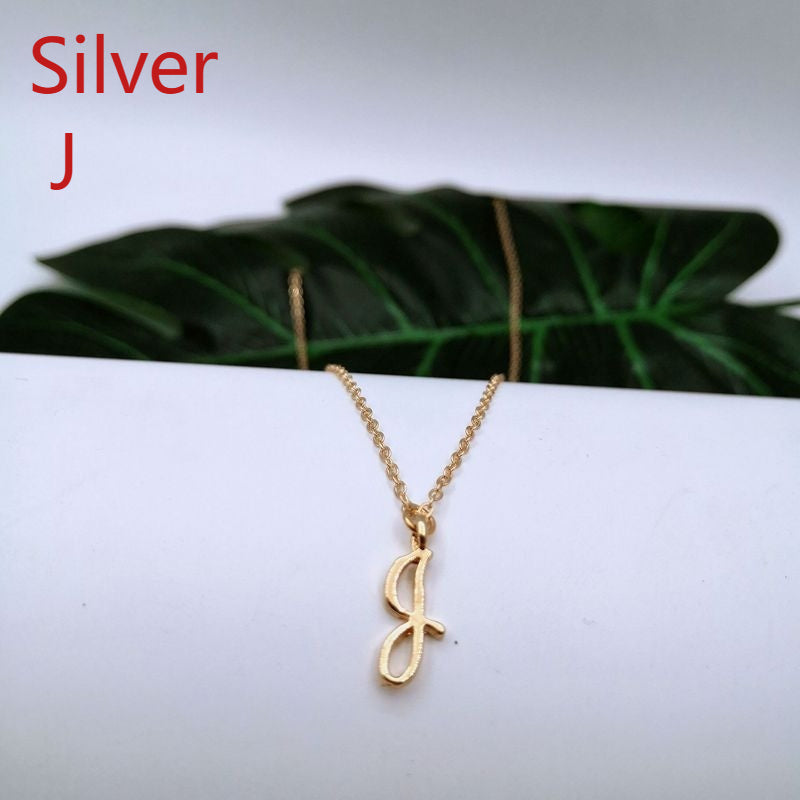 Ornament 26 Letter Necklace Simple Fashion Character Capital English Pendant Special-interest Design Clavicle Chain