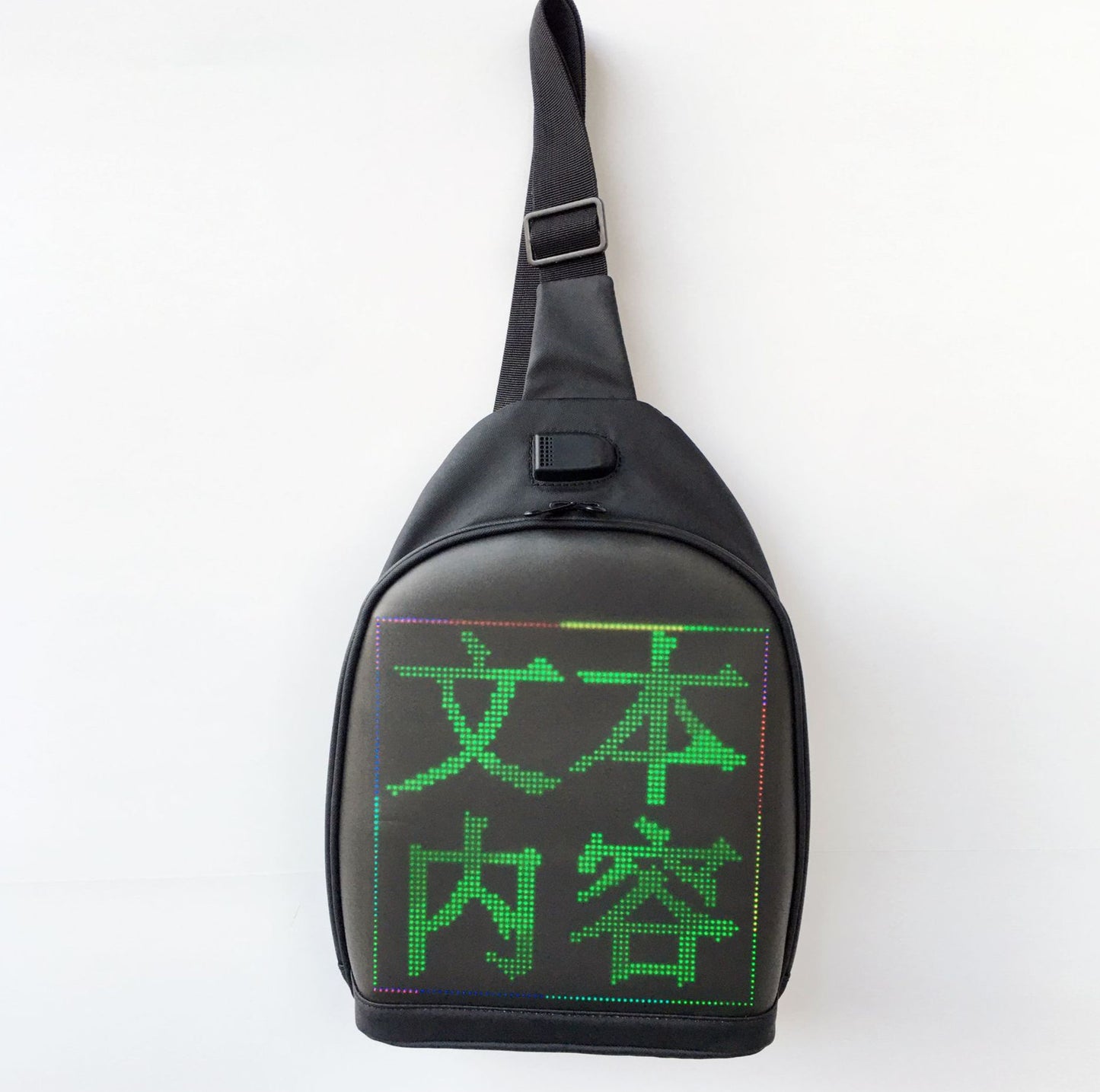 Écran électronique à bandoulière pour sac de poitrine LED
