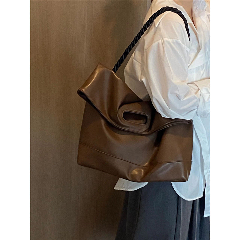 Grand sac fourre-tout de style minimaliste d'automne et d'hiver, niche brillante de personnalité