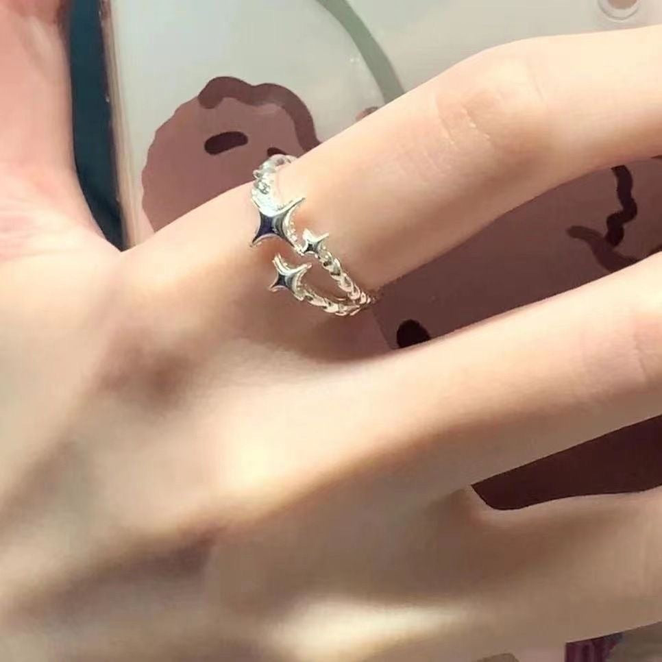 Star Ear Eight-pointed Stars Ring Ins Niche Net Red Cold Wind Graceful And Fashionable