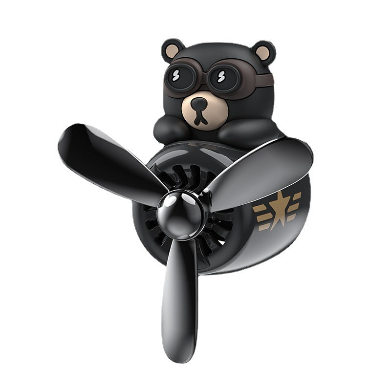 Dessin animé mignon créatif petit ours noir voiture sortie d'air aromathérapie