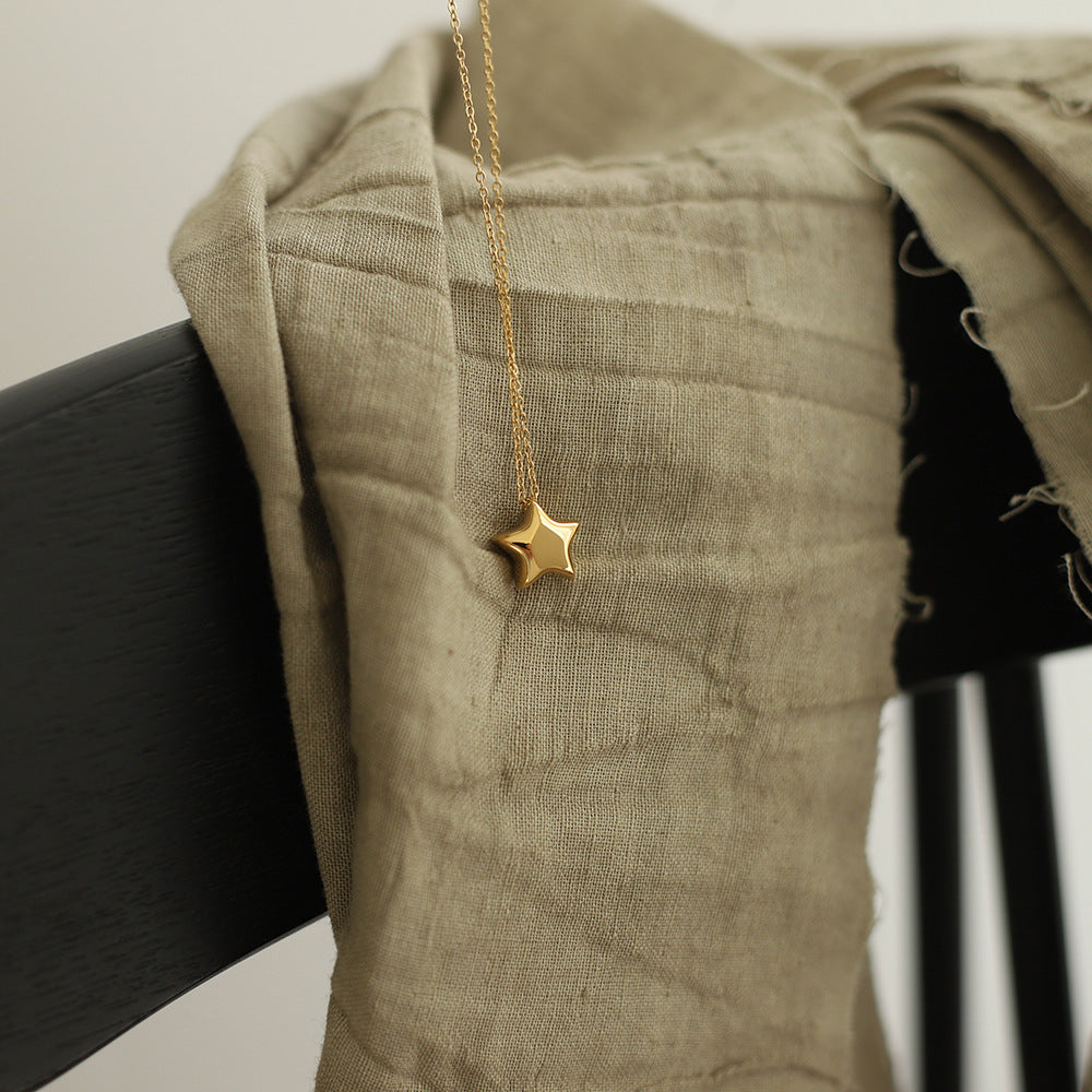 Collar de estrella de cinco puntas simple Lucky Star
