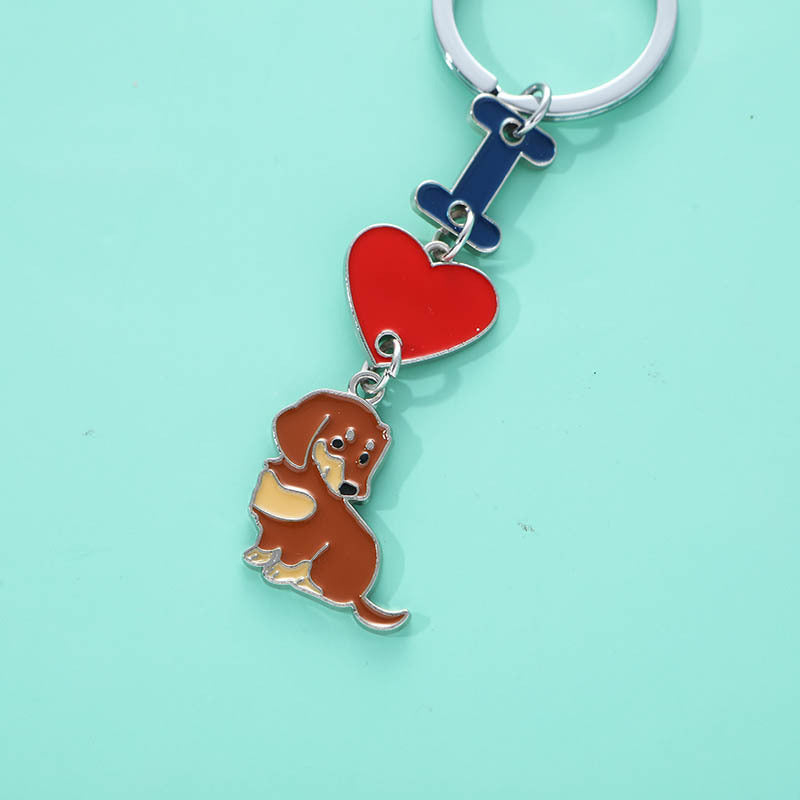 Ins Love Dog Pendant Bag Keychain