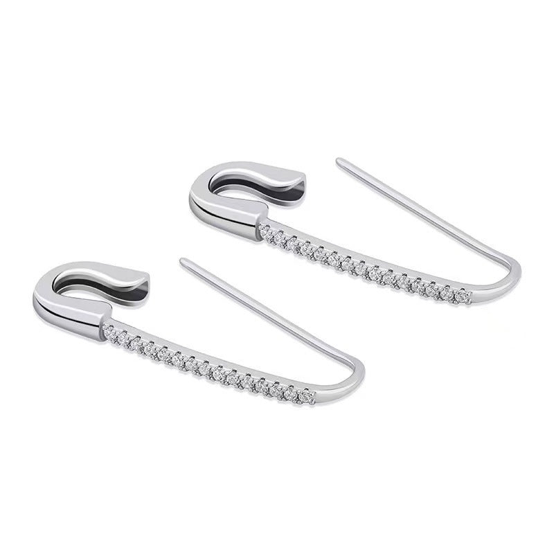 Women's Fashionable Temperament Inlaid Zircon All-match Earrings