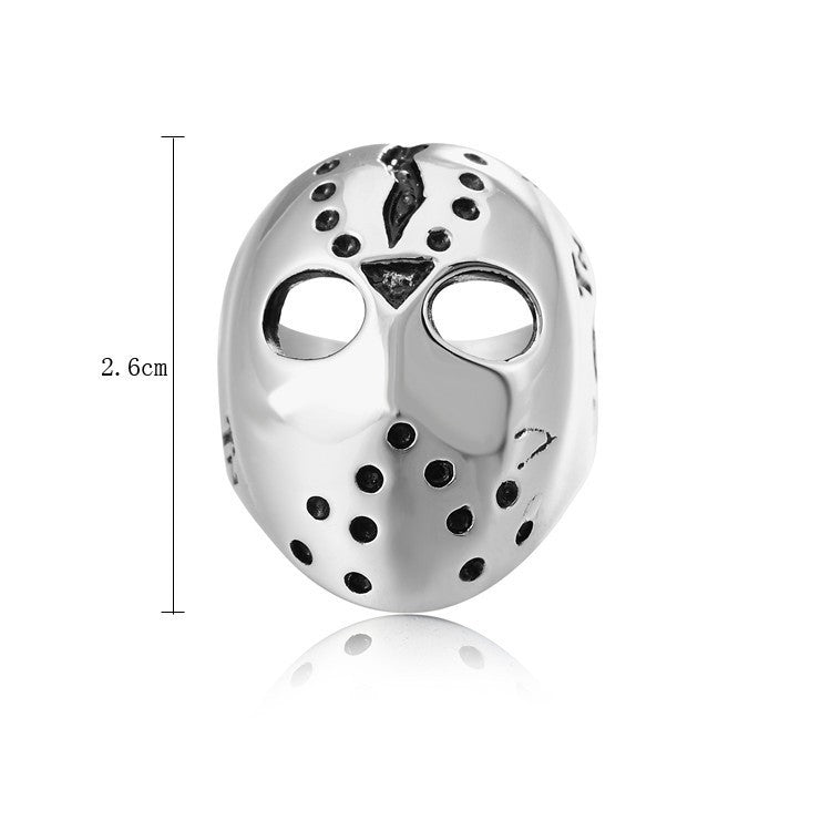 Bague en acier titane tête fantôme