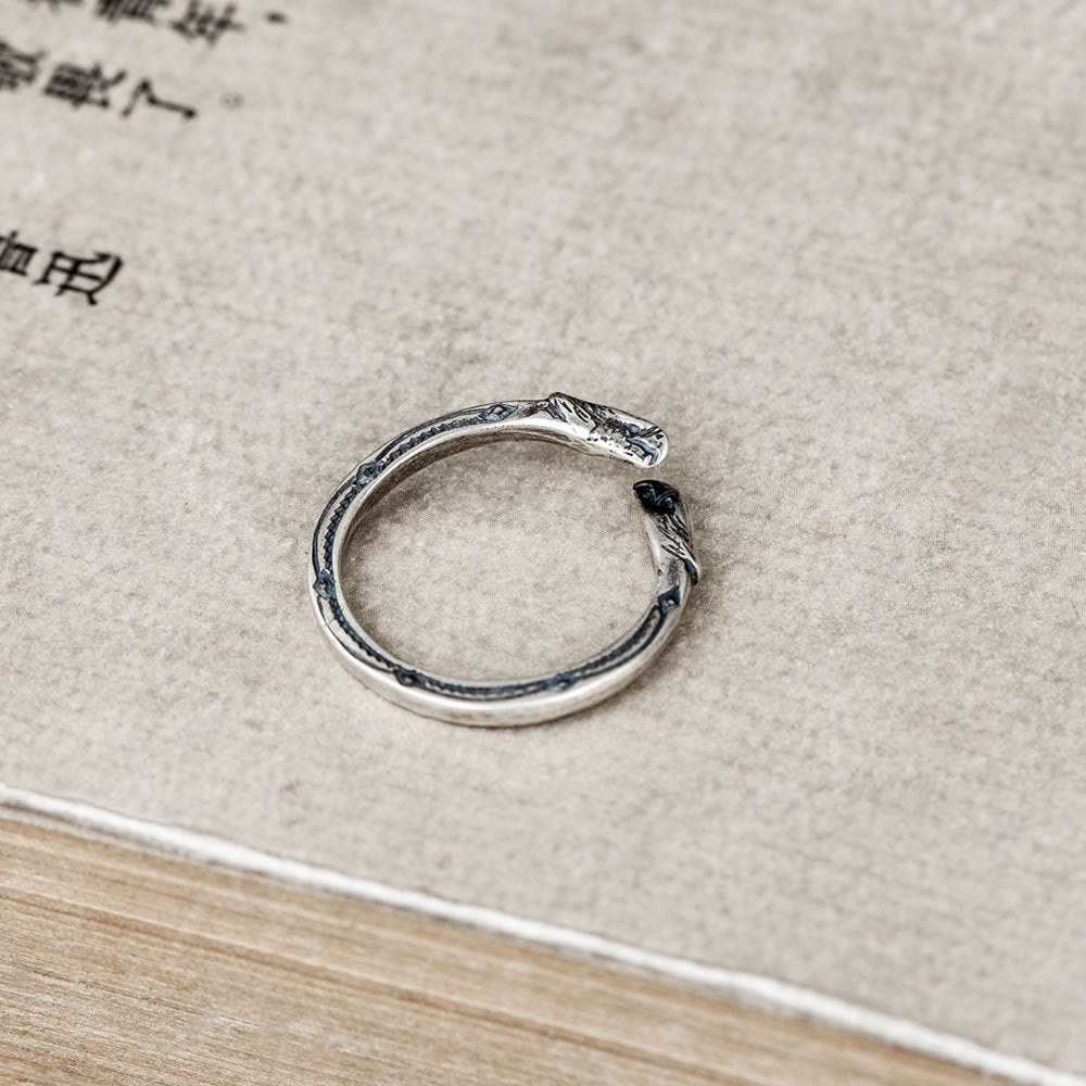 925 Sterling Silver Double-headed Adjustable Ring