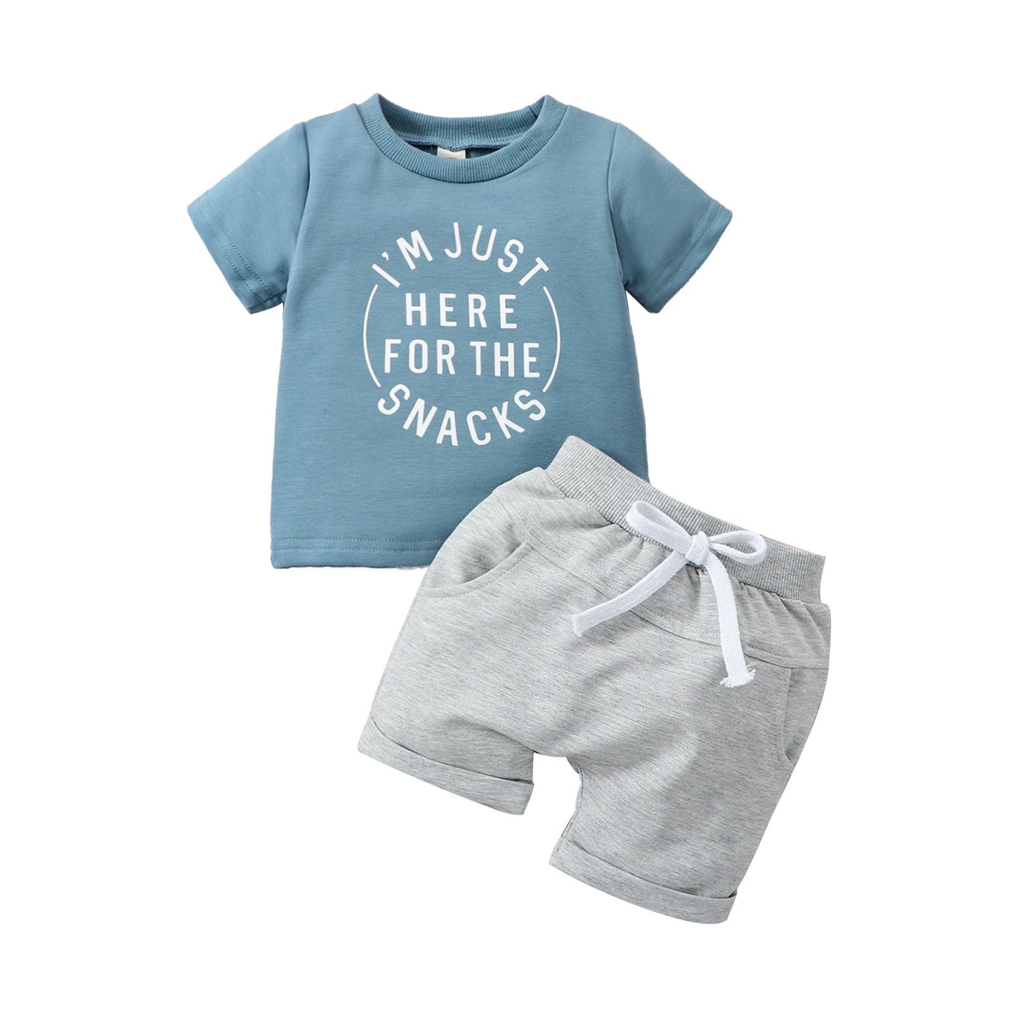 Vêtements de printemps et d'été pour bébé, vêtements de Style occidental, chemise avec lettres imprimées, short de couleur unie
