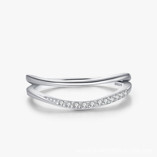 Women's Simple Double-layer Design S925 Sterling Silver Ring