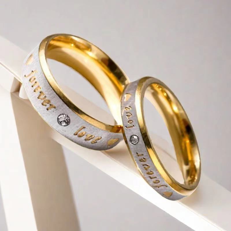 Bague en acier inoxydable et diamant en titane