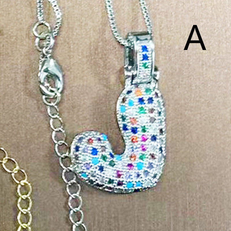 Clavicle Chain Copper Color Zircon Pendant