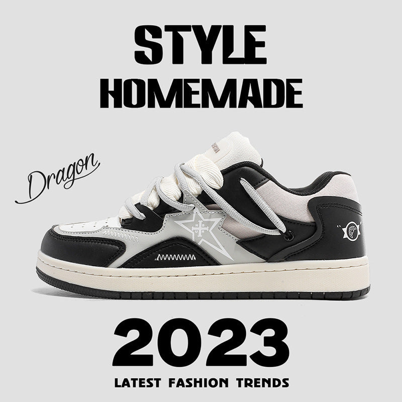 Zapatos de hombre Zapatillas de deporte transpirables Zapatillas bajas de cuerda gruesa para hombres Amantes Zapatos de skate casuales salvajes