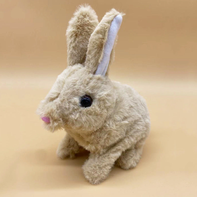 Jouets de lapin blanc électrique en peluche pour animaux de compagnie de simulation