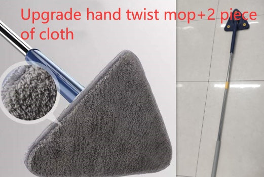 Vadrouille triangulaire extensible à 360 degrés, vadrouille de nettoyage réglable et rotative à 360 Cm pour baignoire, carrelage, sol, mur, vadrouille de nettoyage en profondeur