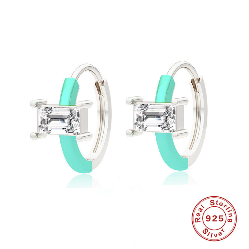 S925 Sterling Silver Dripping Earclip Rhinestone Earrings