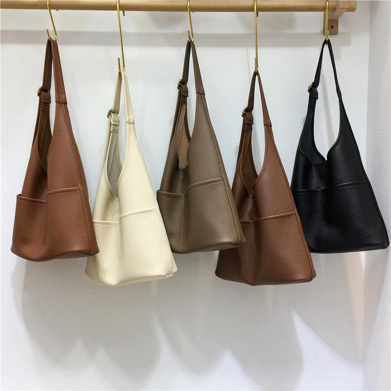 Sac fourre-tout Simple et facile à assortir, sac à bandoulière en cuir souple de grande capacité