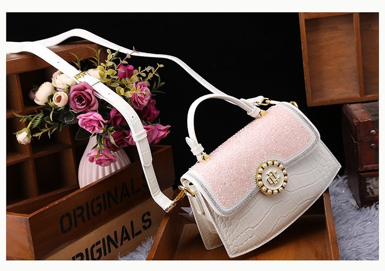 Mode nouveau sac à bandoulière portable en cuir verni diamant
