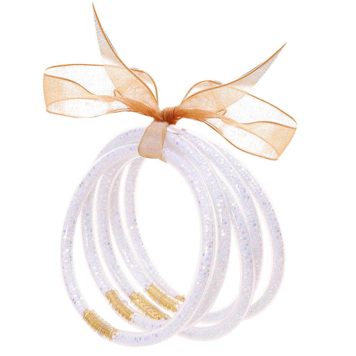 Tube en plastique particules de poudre d'or paillettes cinq bracelets