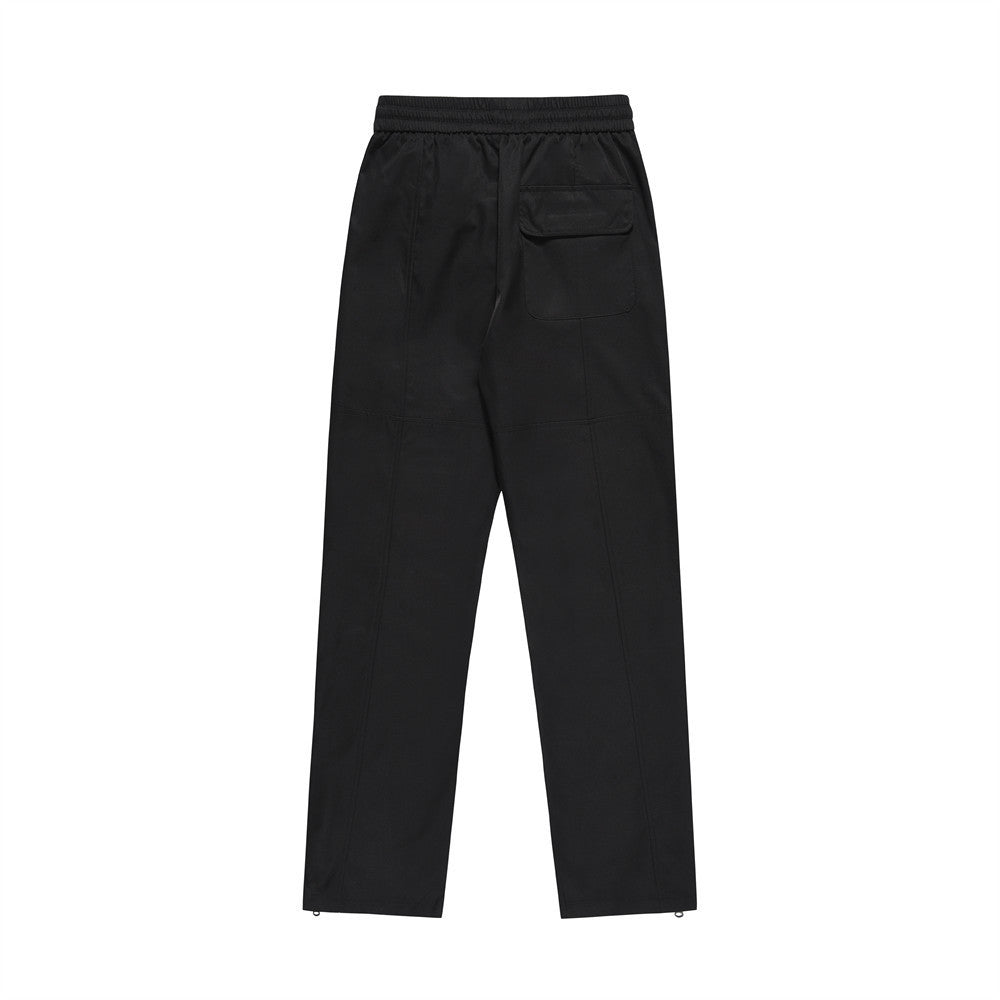 Men's Solid Color Loose Elastic-waist Straight-leg Pants