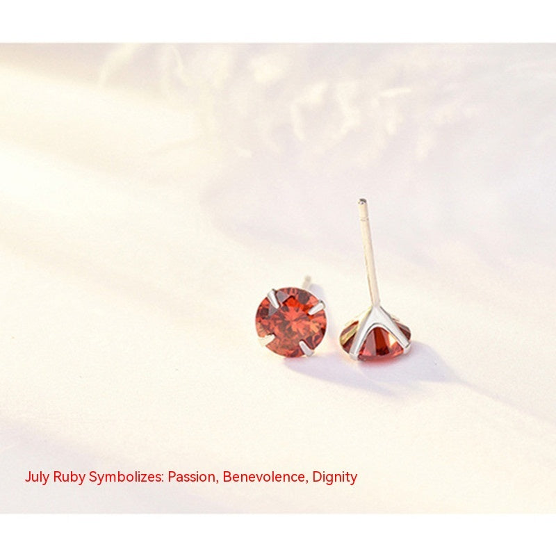 Boucles d'oreilles classiques à quatre griffes en argent sterling S925