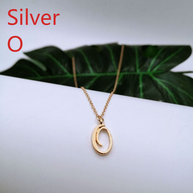 Ornament 26 Letter Necklace Simple Fashion Character Capital English Pendant Special-interest Design Clavicle Chain