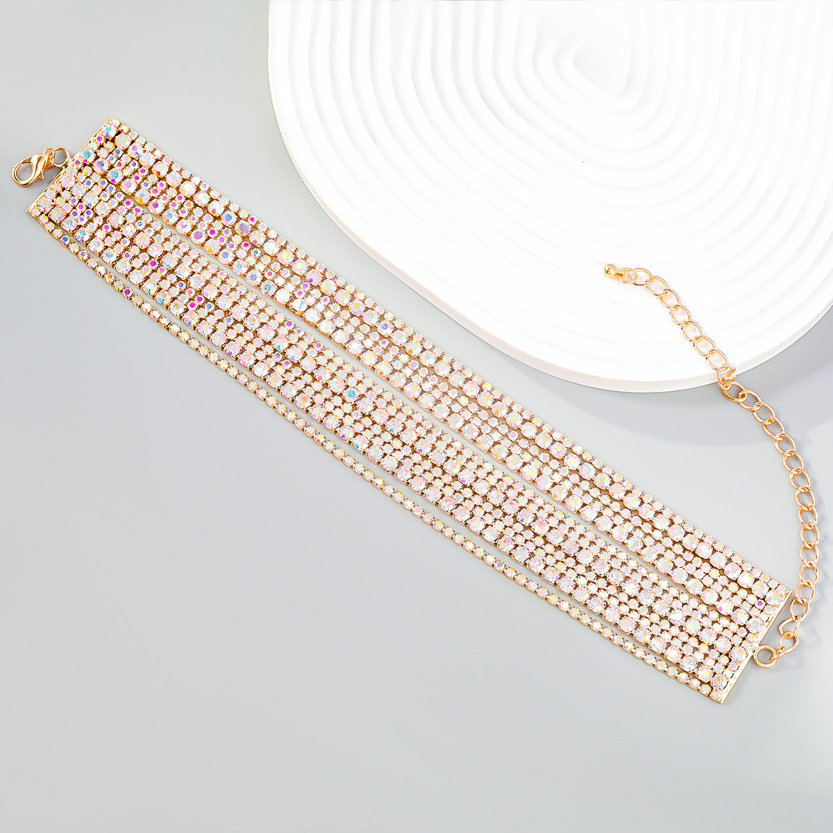 Bracelet en alliage de diamants multicouches exagéré européen et américain