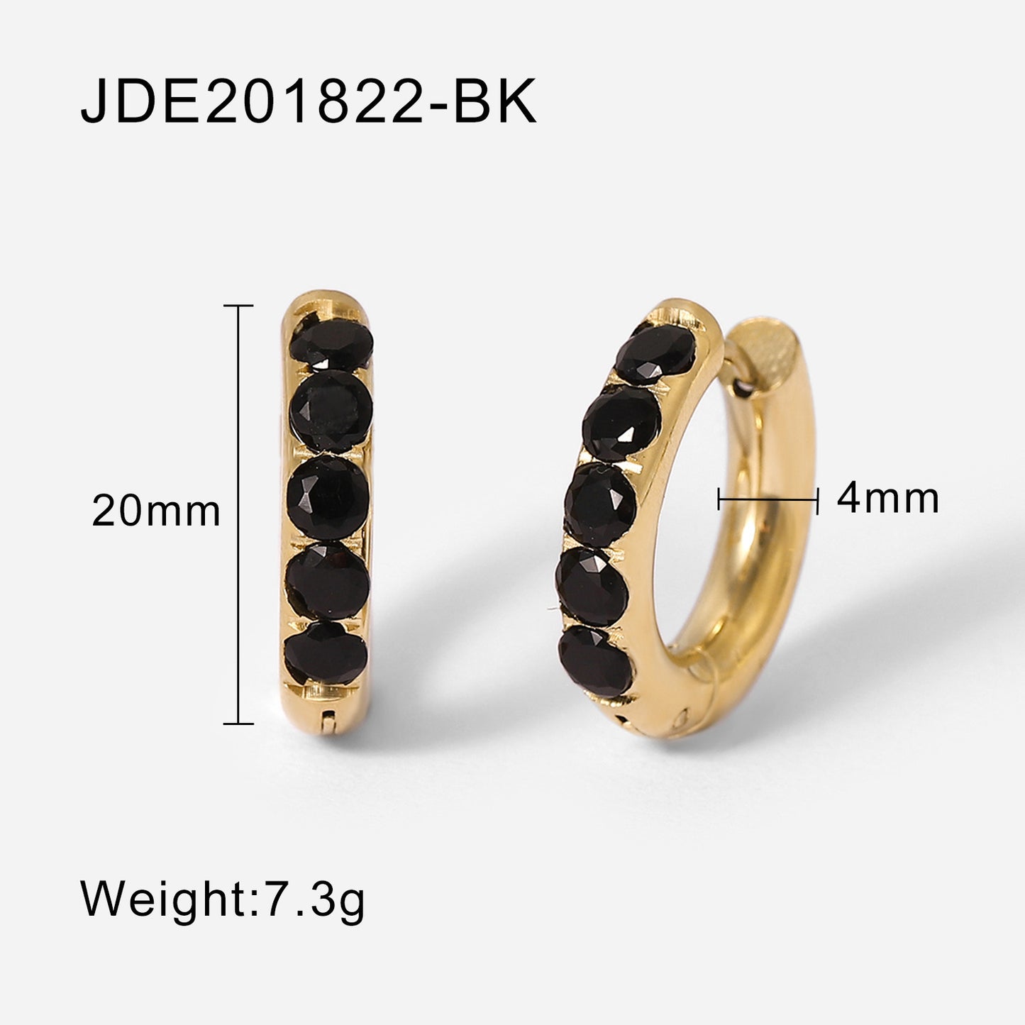 Boucles d'oreilles rondes en zircone pour femme, plaqué or 18 carats, en acier inoxydable
