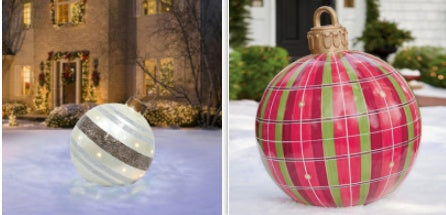 Boules de noël décorations d'arbre de noël, jouets gonflables d'ambiance extérieure pour la maison, boule cadeau de noël