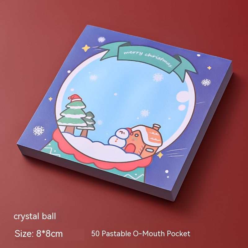 Papelería para estudiantes con notas adhesivas navideñas de dibujos animados