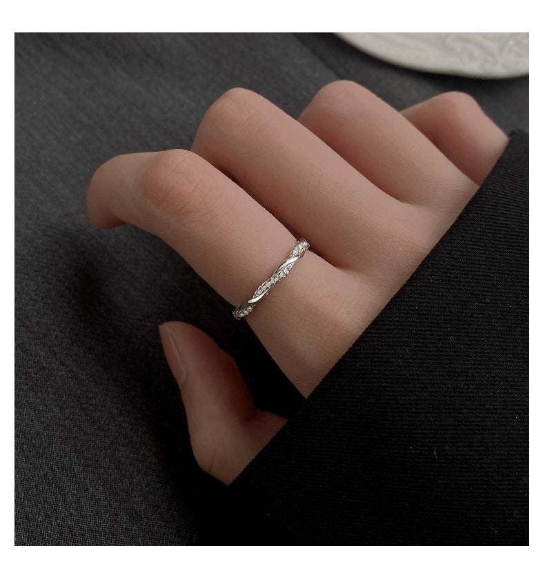 Bague torsadée mode 925 argent haute qualité lumière luxe