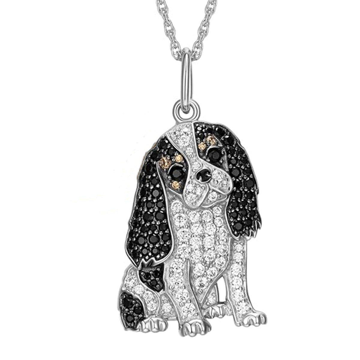 Collier pendentif mignon chien chevalier
