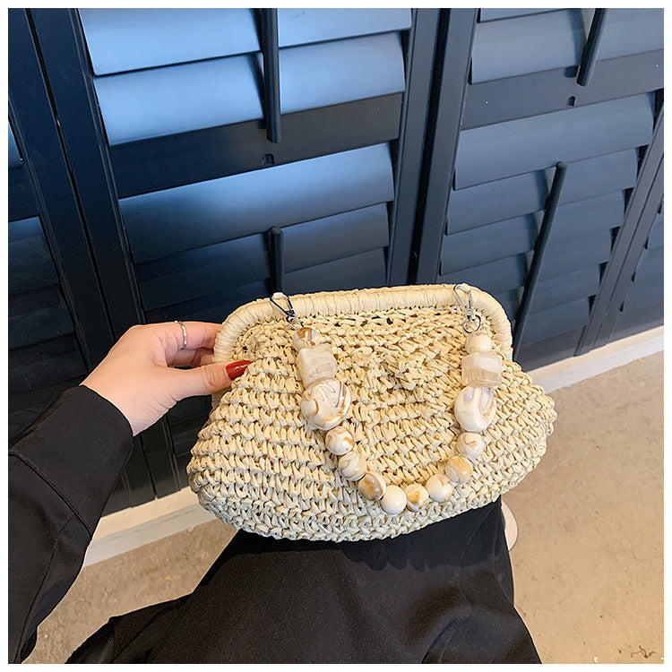 Sac à main polyvalent féminin en herbe tissée