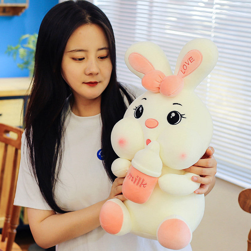 Biberon créatif, poupée lapin, jouet en peluche mignon