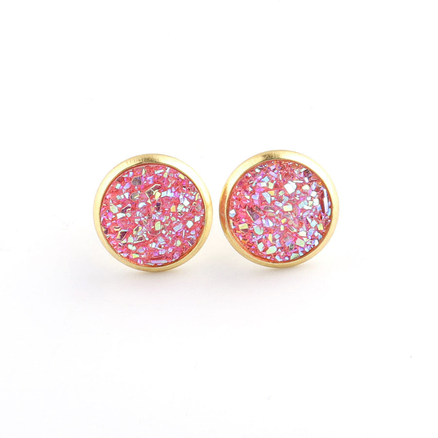 Boucles d'oreilles à tige étoilées en acier inoxydable plaqué or
