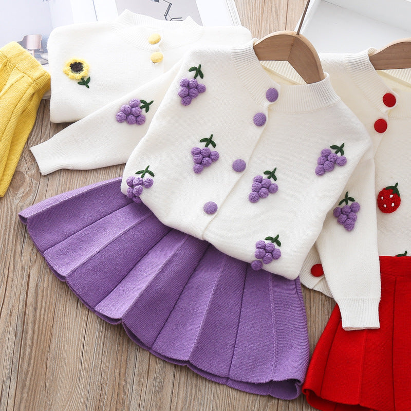 Robe pull deux pièces en laine de vison pour bébé fille