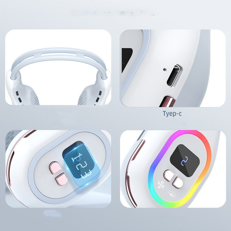 Mini ventilateur silencieux Usb sans lame, lumière d'ambiance suspendue au cou, Gadgets d'été