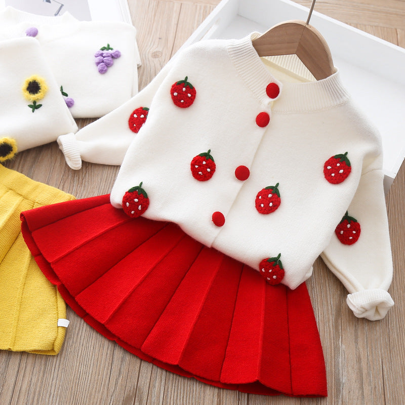 Robe pull deux pièces en laine de vison pour bébé fille