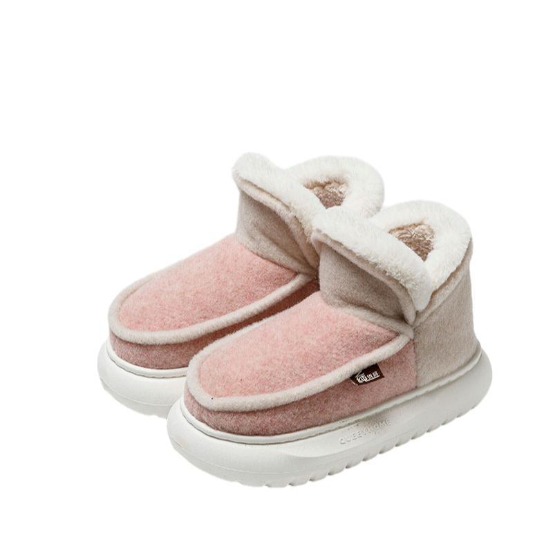 Chaussures montantes à fond épais avec velours pour femmes