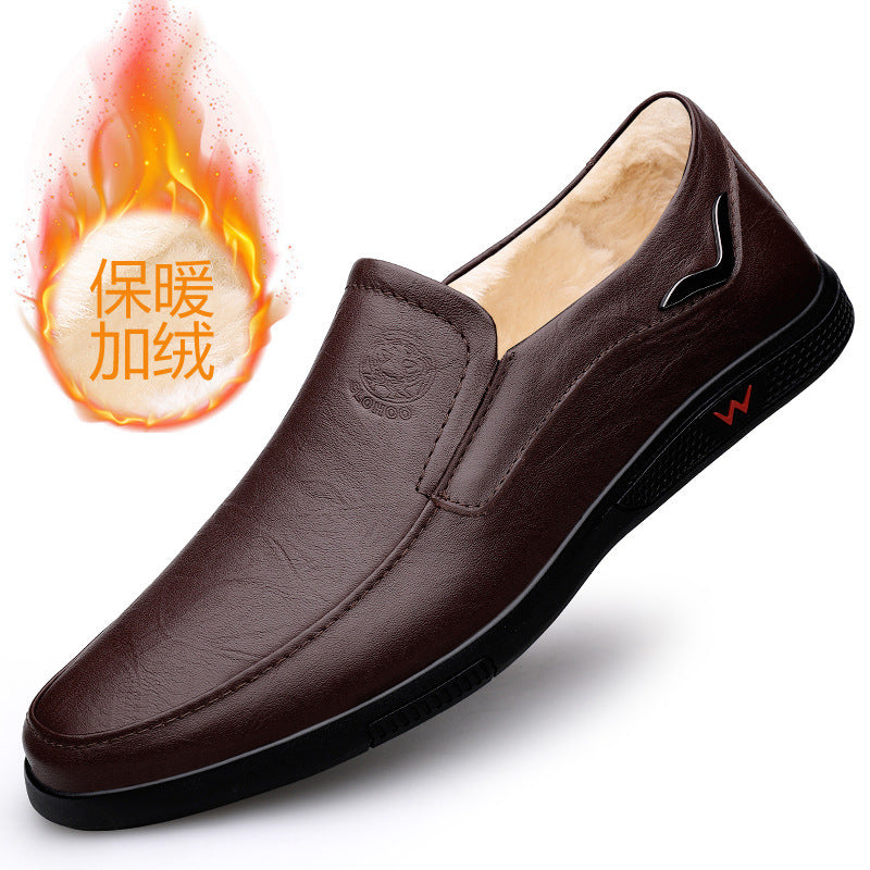 Chaussures en cuir décontractées d'affaires pour hommes en peau de vache, respirantes et confortables