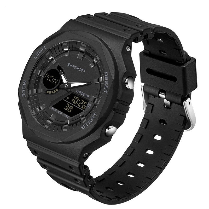 Montre électronique de sport multifonctionnelle étanche à double affichage