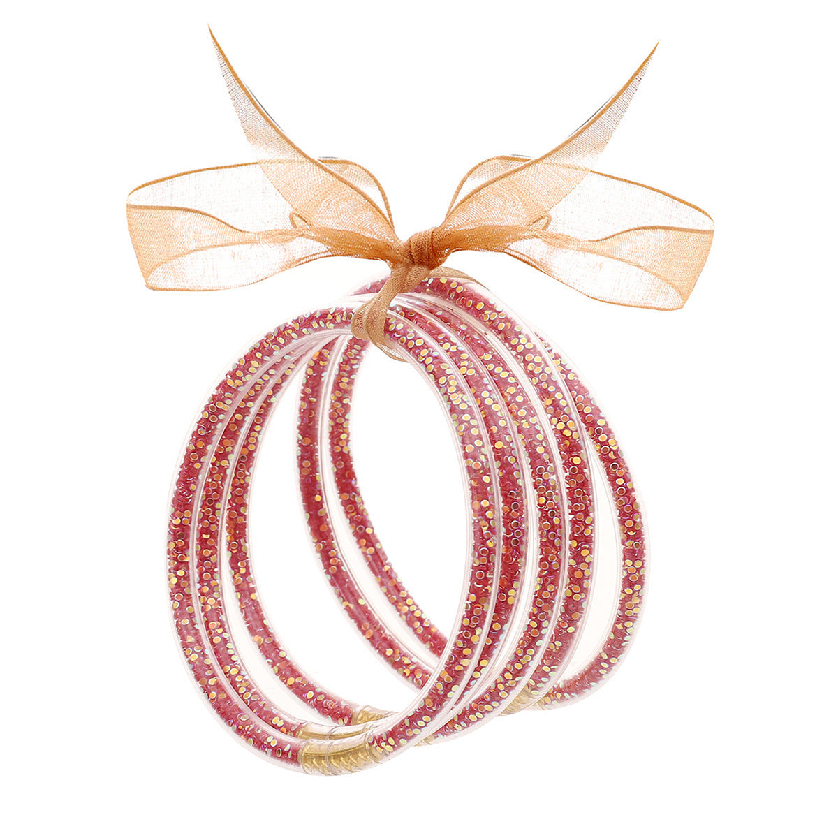 Tube en plastique particules de poudre d'or paillettes cinq bracelets