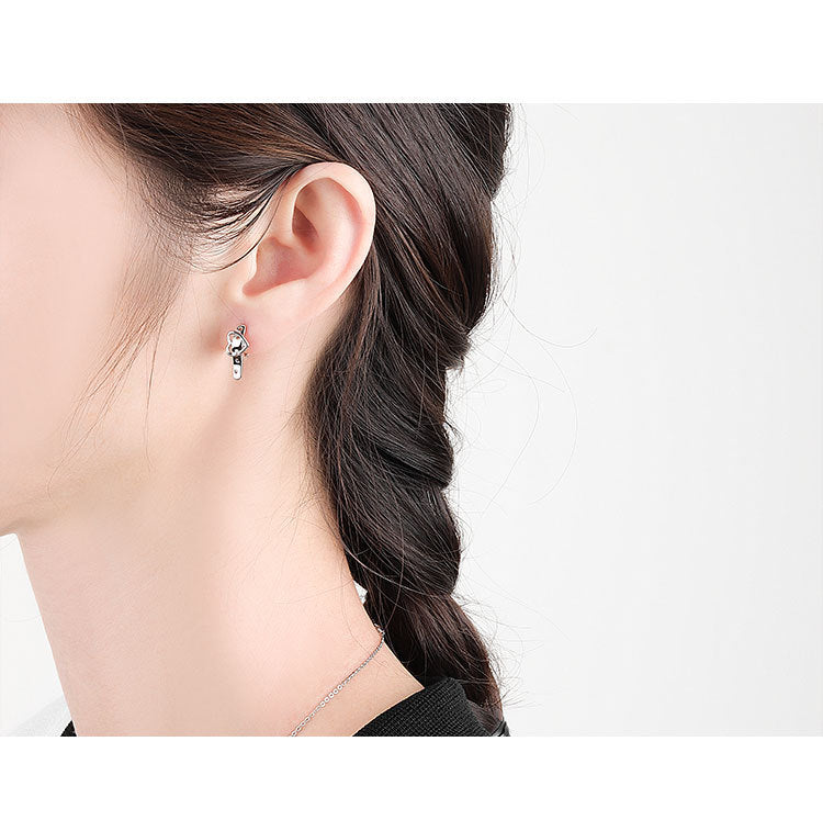 Pendientes con hebilla de cinturón de amor para mujer Hip Hop Punk